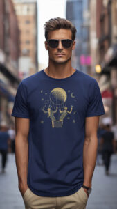 Men's Hot Air Balloon Tee: Skybound Adventure T-Shirt