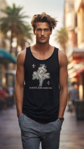 Men's Dining & Dancing Tank Top: Elegant Nightlife